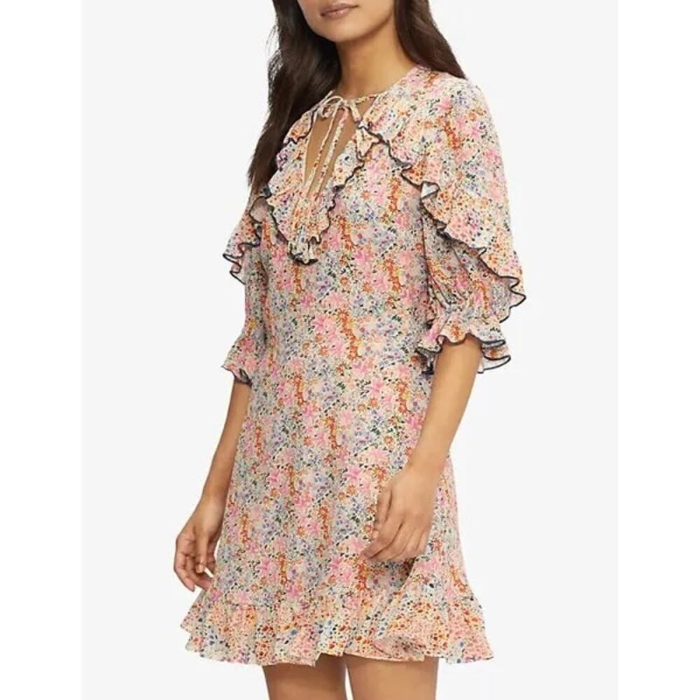 Ted Baker Mariiy Floral-Print Woven Mini Dress Size S Feminine | Retail $240